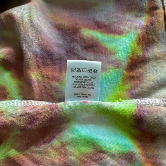 Teddy Fresh Unisex Long Sleeve Tee Shirt with Pocket size Medium CUSTOM TIE-DYED - Picture 8 of 8